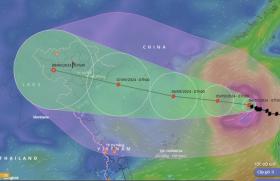  Dự báo mới về đường đi và vùng ảnh hưởng của bão YAGI 