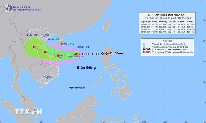  Áp thấp nhiệt đới sẽ mạnh lên thành bão trong 24 giờ tới 